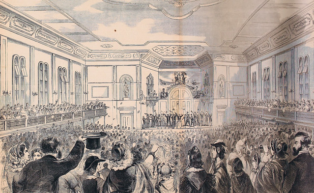 Great Mass Meeting to Endorse the Call of the Legislature of South Carolina for a State Convention to Discuss the Question of Secession from the Union, held at Intitute Hall, Charleston, S.C on Monday, Nov. 12, 1860 - from a Sketch by our Special Atist