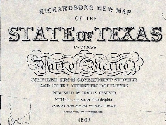 Texas 1861 Map Legend