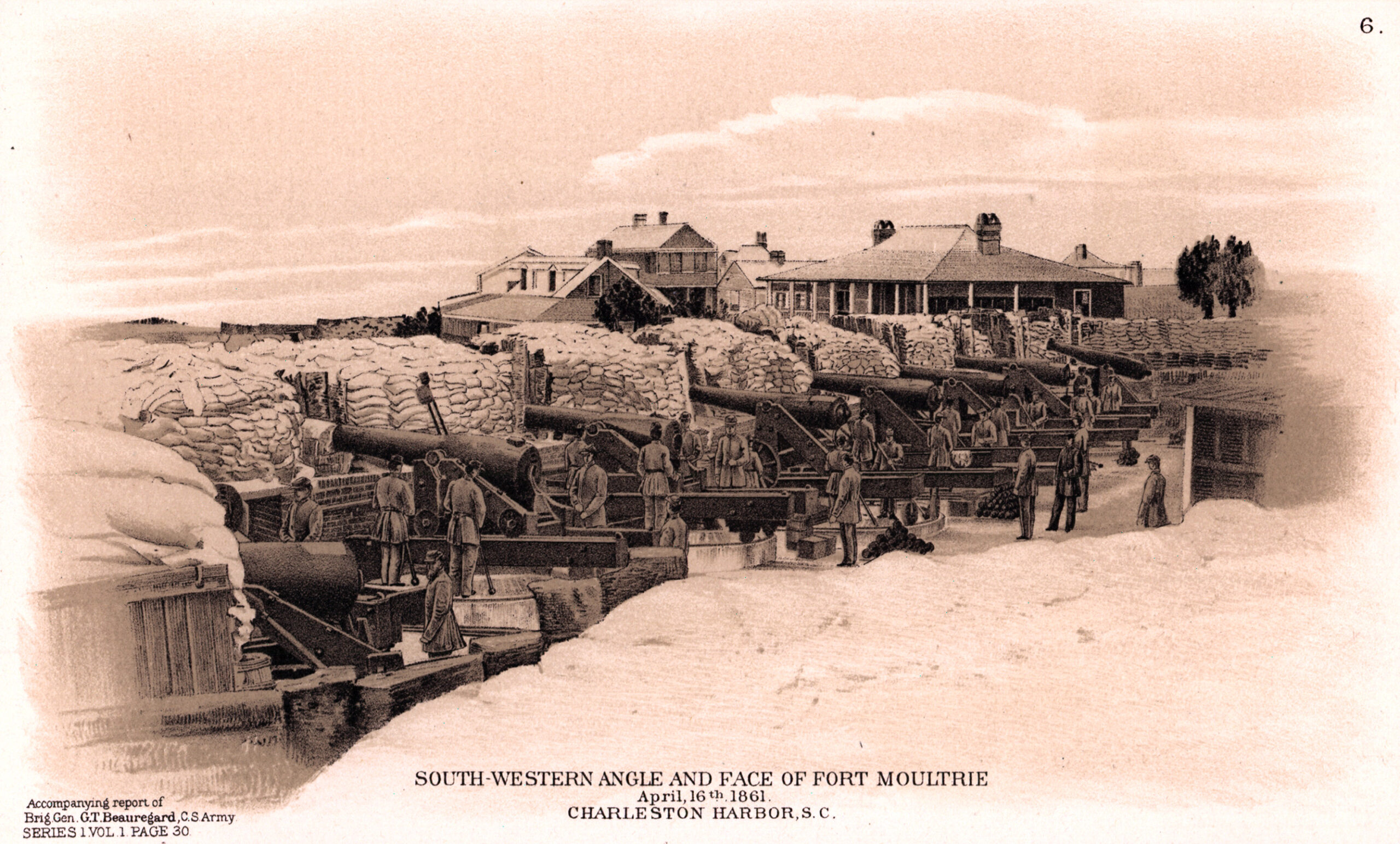 South-Western angle and face of Fort Moultrie April 16th, 1861, Charleston Harbor, S.C.