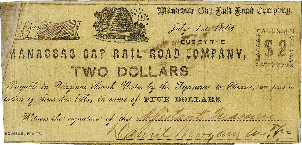 Manassas Gap Rail Road Company—$2—July 1, 1861