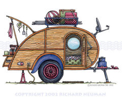Shasta Travel Trailer Art Drawing - Richard Neuman, Artist