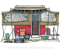 Shasta Travel Trailer Art Drawing - Richard Neuman, Artist