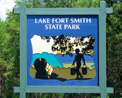 Lake Fort Smith State Park sign