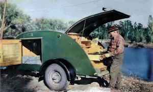 A 1940s teardrop trailer
